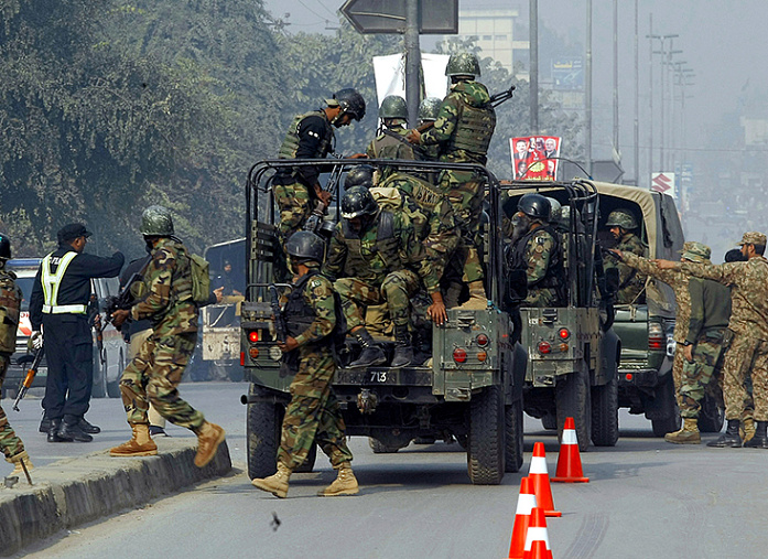 Four servicemen and 15 terrorists were killed in northwest Pakistan during security operations